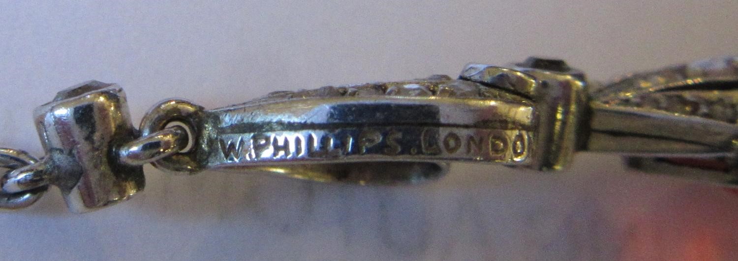 A FIRE OPAL AND DIAMOND NECKLACE BY W. PHILLIPS Image