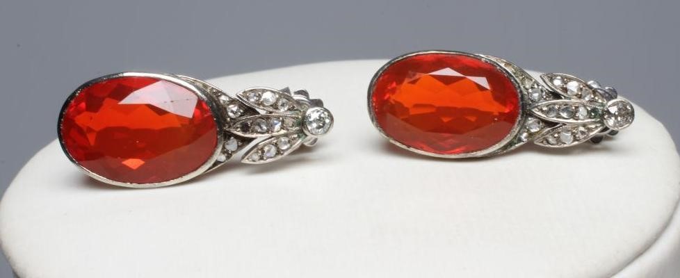 A FIRE OPAL AND DIAMOND NECKLACE BY W. PHILLIPS Image