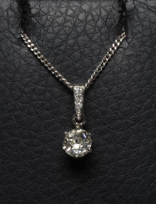A SOLITAIRE DIAMOND PENDANT Image