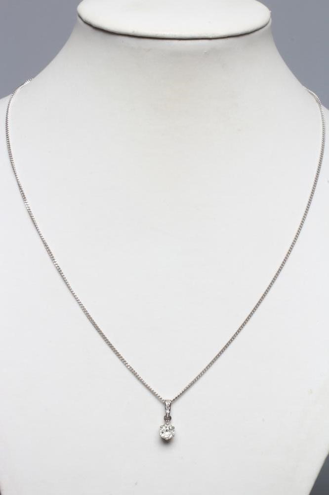 A SOLITAIRE DIAMOND PENDANT Image