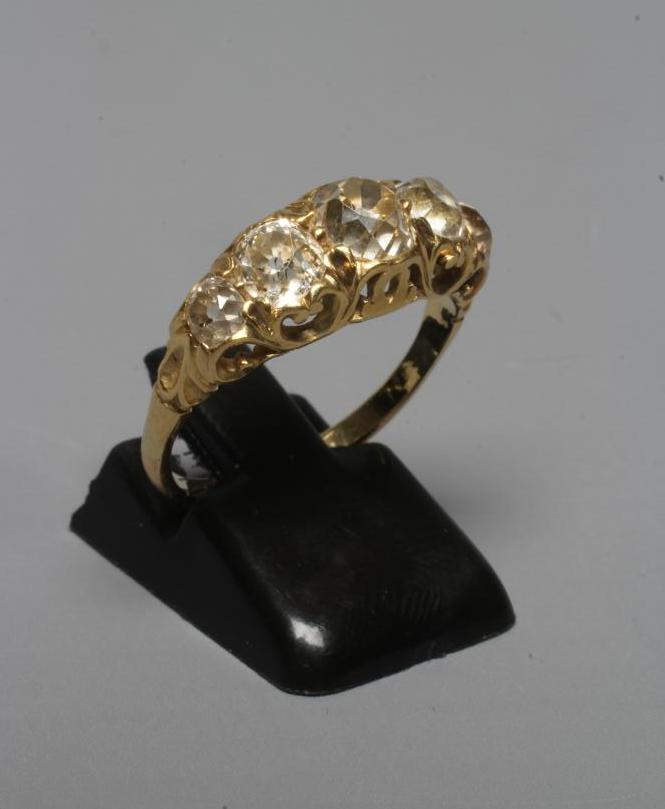A FIVE STONE DIAMOND RING Image