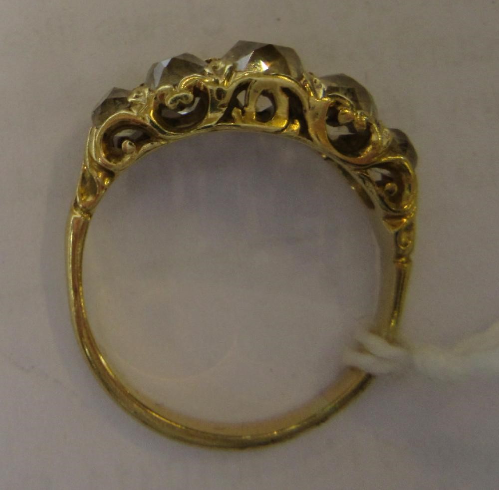 A FIVE STONE DIAMOND RING Image