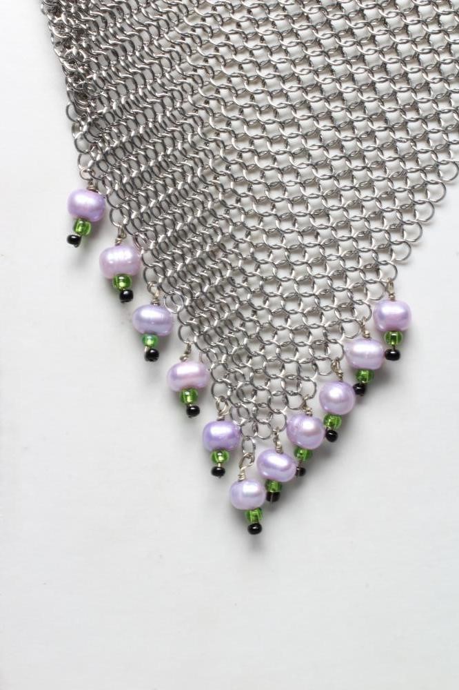 A MODERN SILVER CHAINMAIL 'SCARF' NECKLACE by Hamilton & Inches Image