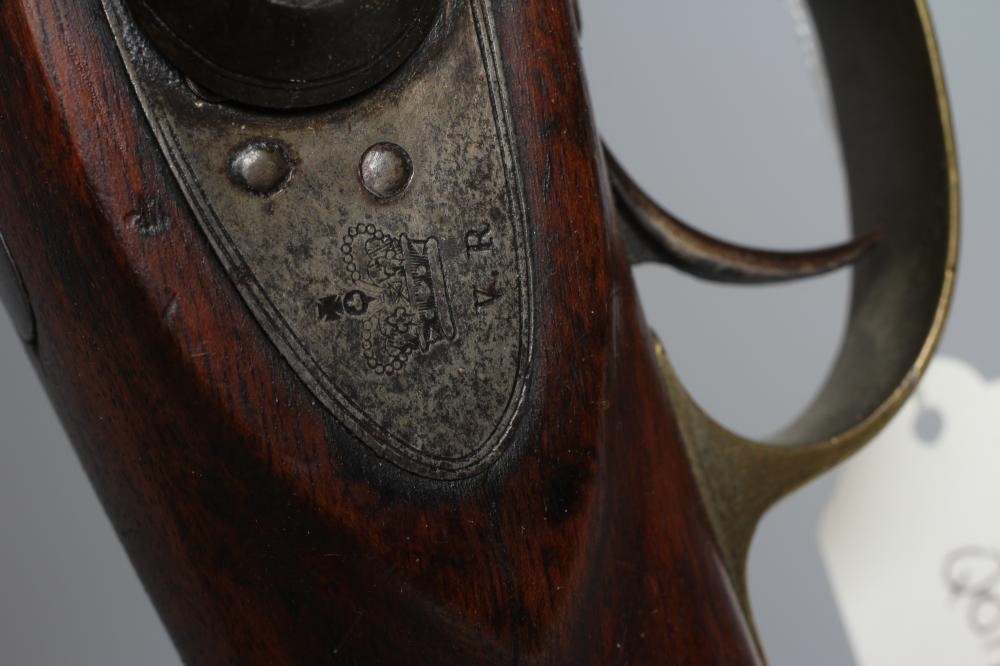 A TOWER PERCUSSION MUSKET with 39" barrel, action with crown over VR and 1872 over TOWER, walnut Image