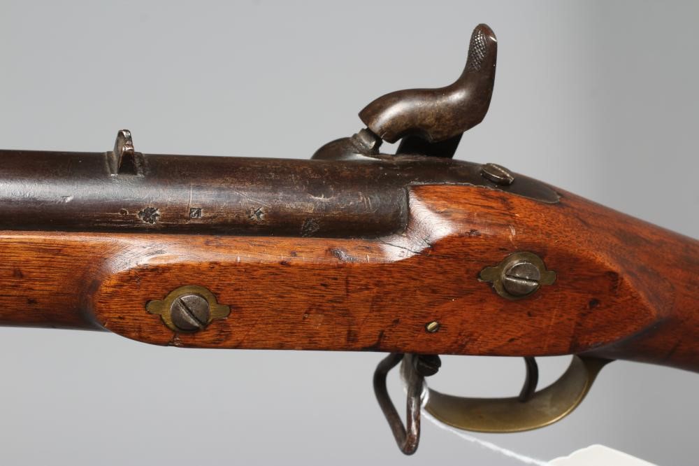 A TOWER PERCUSSION MUSKET with 39" barrel, action with crown over VR and 1872 over TOWER, walnut Image
