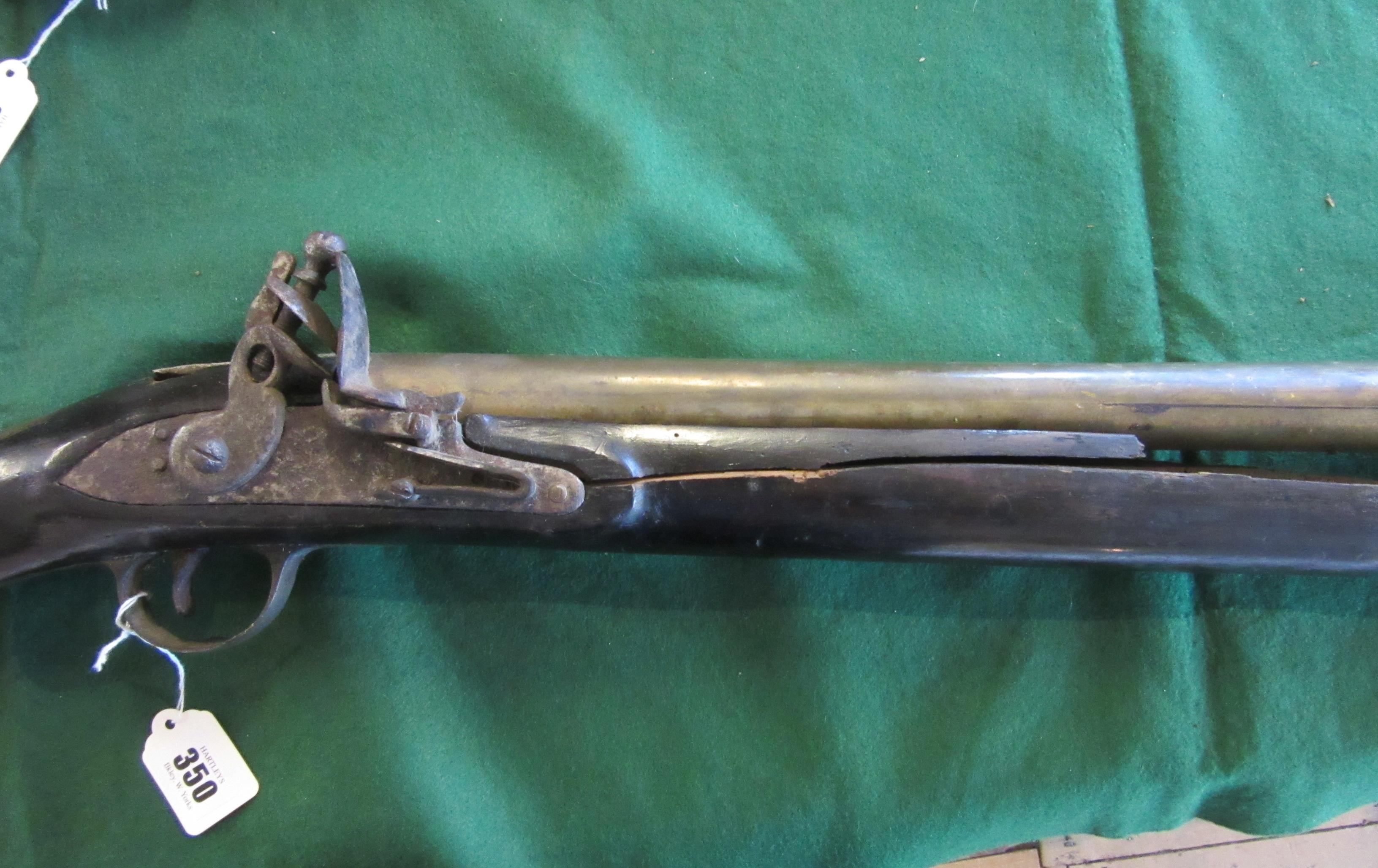 A FLINTLOCK BLUNDERBUSS with 24 1/2" flared barrel, action inscribed TOWER, wood stock and steel Image