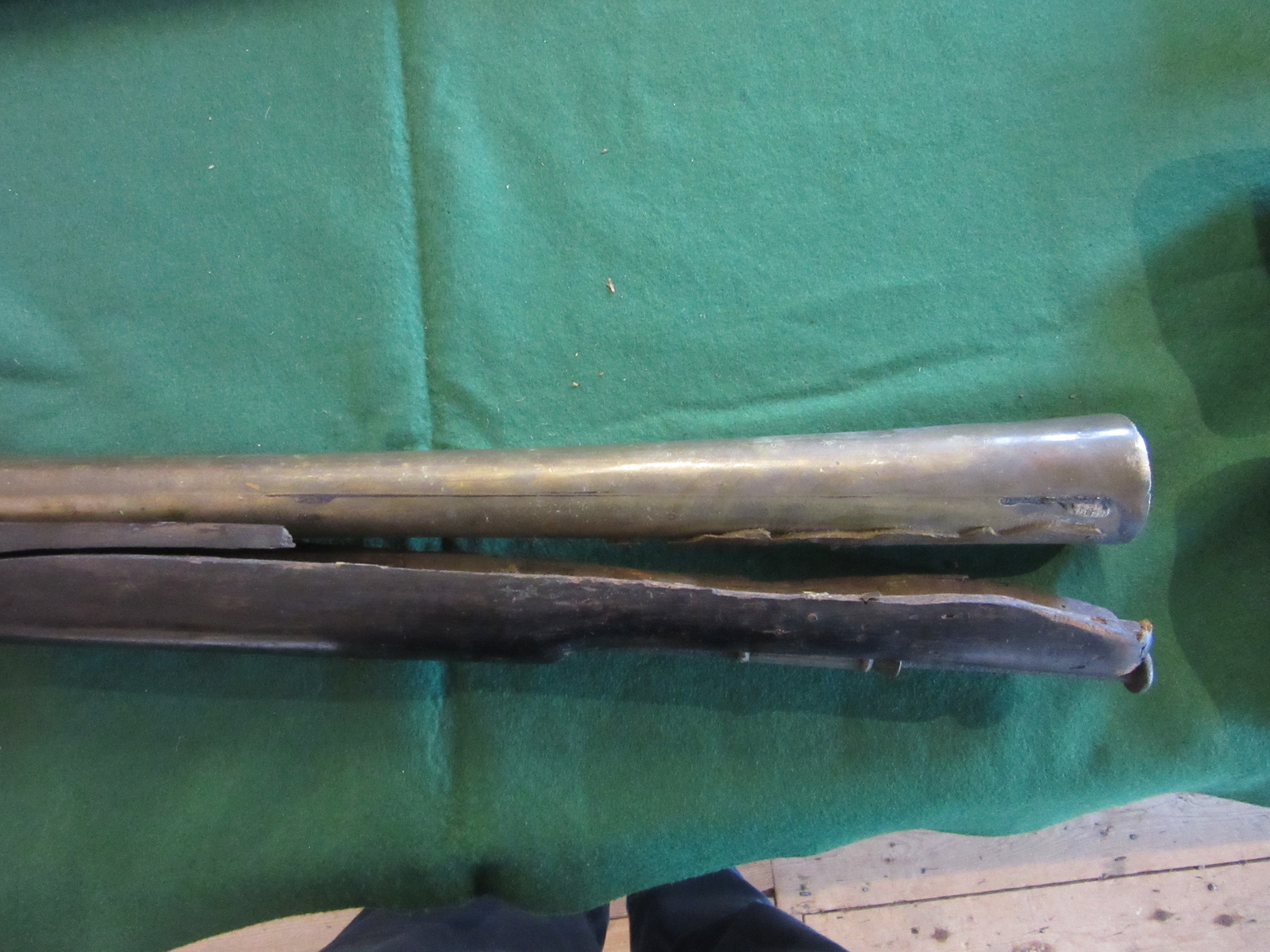 A FLINTLOCK BLUNDERBUSS with 24 1/2" flared barrel, action inscribed TOWER, wood stock and steel Image