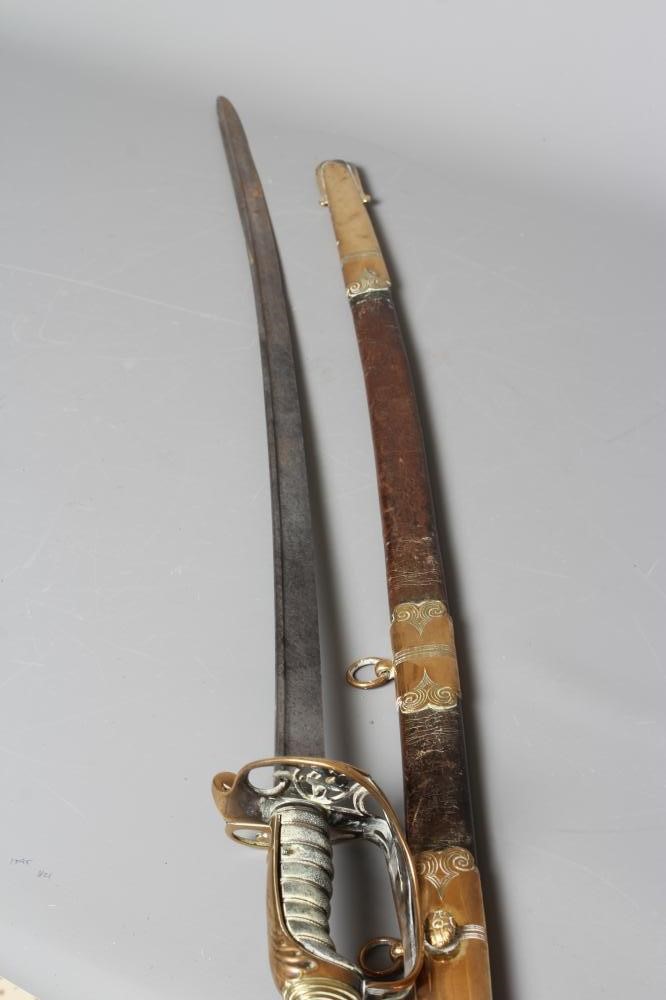 AN 1822 PATTERN INFANTRY OFFICER'S SWORD with 32" curved and pipe backed blade Image