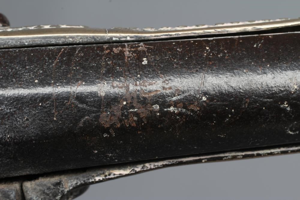 A TURKISH FLINTLOCK PISTOL, early 19th century, with 13 1/4" barrel, miquelet action, decorative Image