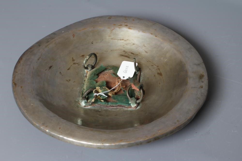 AN INDIAN CIRCULAR DHAL SHIELD with yellow and white metal niello decoration, four central bosses Image