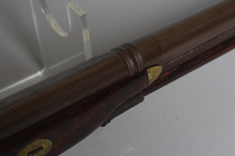 A PERCUSSION FOWLING GUN, the 32 1/4" barrel hexagonal at the breech, foliate etched action, walnut Image