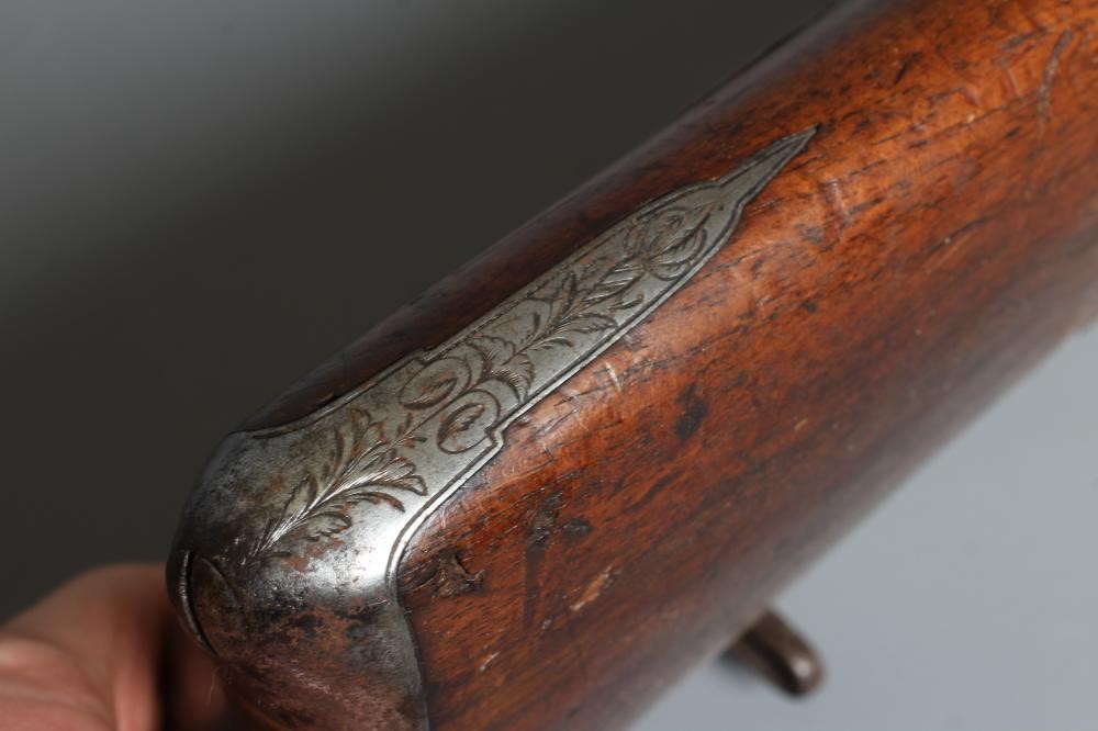 A PERCUSSION DOUBLE BARELLED RIFLE with 31 3/4" damascus barrels Image