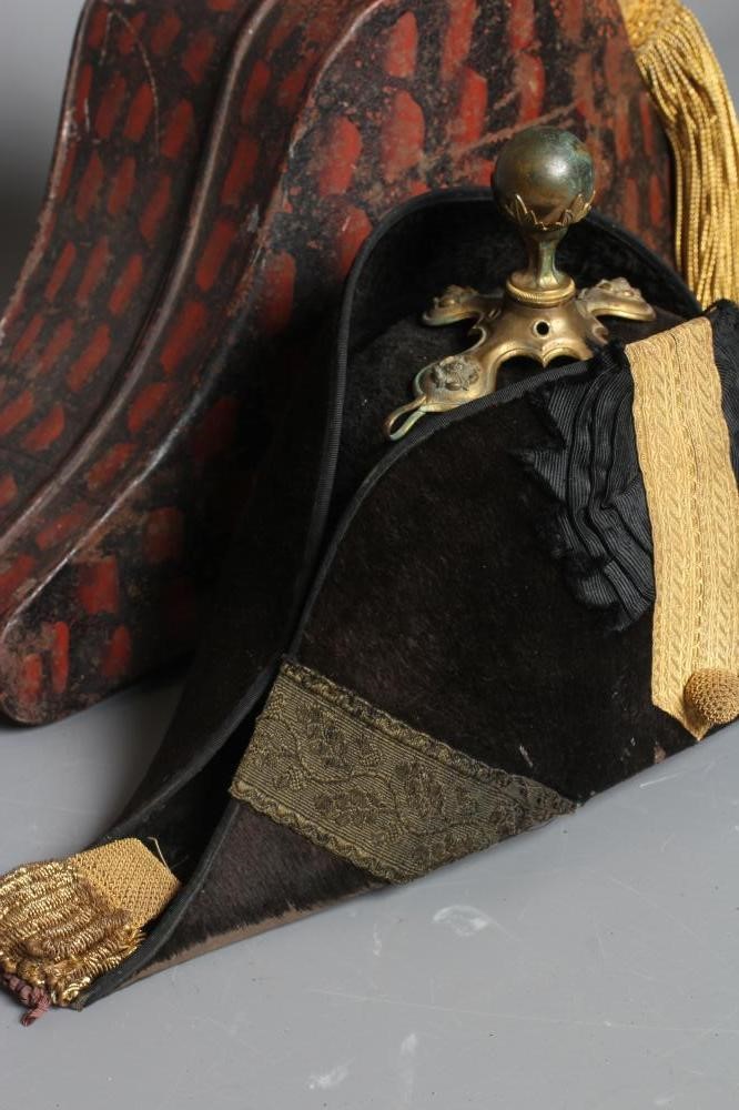 AN EDWARDIAN ARMY OFFICER'S BEAVER SKIN BICORN HAT Image