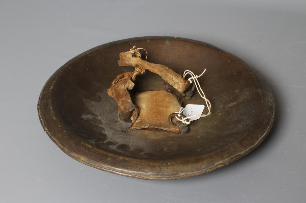 A CIRCULAR DHAL SHIELD decorated with a crescent moon Image