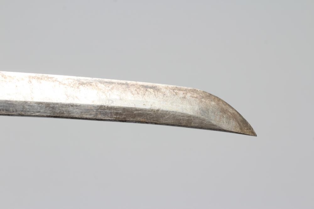 A JAPANESE KATANA with 24 1/2" curved blade, mildly undulating hamon, tang signed and painted, WWII Image