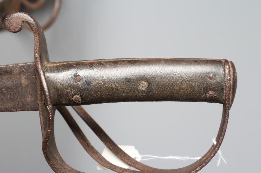 TWO 1853 PATTERN CAVALRY TROOPER'S SWORDS both with approximately 35 1/2" blades, typical hilts and Image