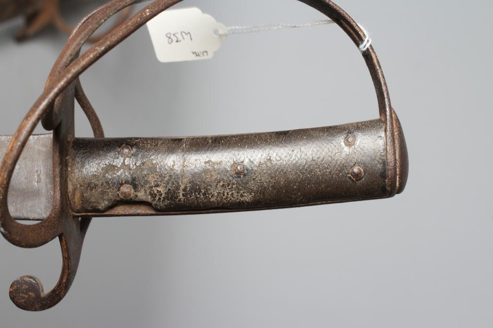 TWO 1853 PATTERN CAVALRY TROOPER'S SWORDS both with approximately 35 1/2" blades, typical hilts and Image