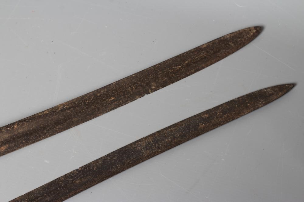 TWO 1853 PATTERN CAVALRY TROOPER'S SWORDS both with approximately 35 1/2" blades, typical hilts and Image