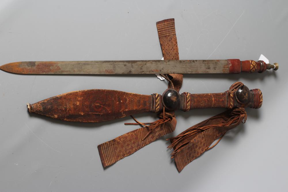 A NORTH AFRICAN SWORD with 29 1/4" triple fullered blade Image