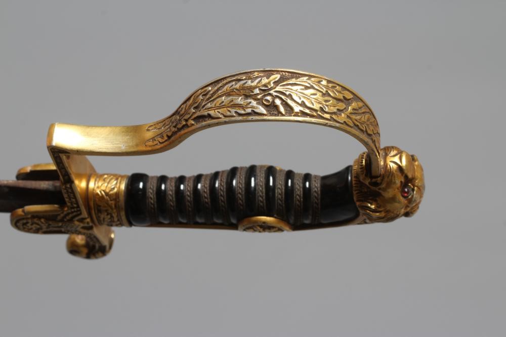 A GERMAN THIRD REICH ARMY OFFICER'S SWORD with 30 1/2" curved blade, hilt with reichsadlker langet, Image