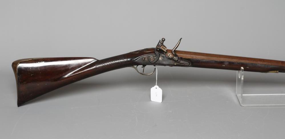 A FLINTLOCK SPORTING MUSKET BY H. GODSALL with 39" barrel octagonal at the breech Image