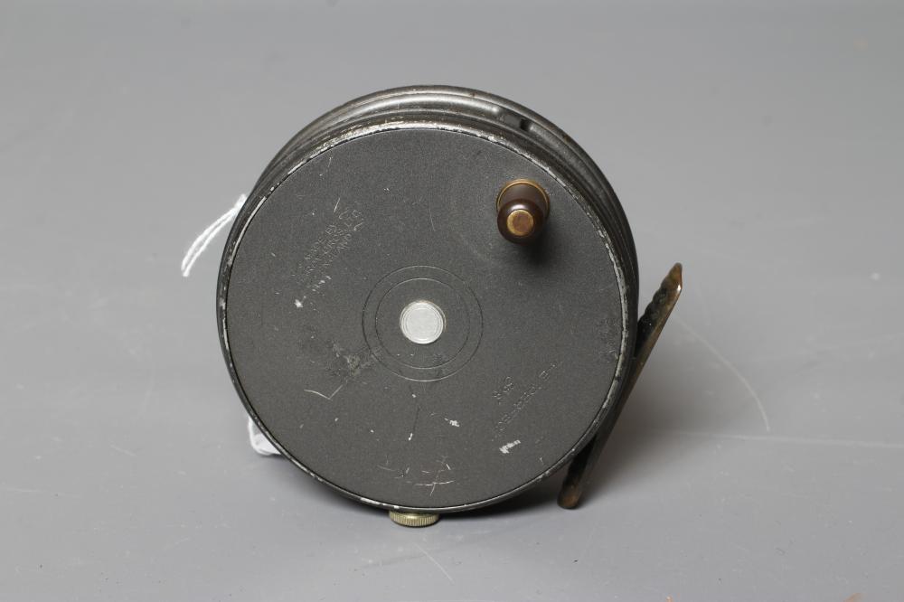 A HARDY THE "PERFECT" 3 5/8" FLY FISHING REEL with rim drag screw and brass foot (Est. plus 24% Image