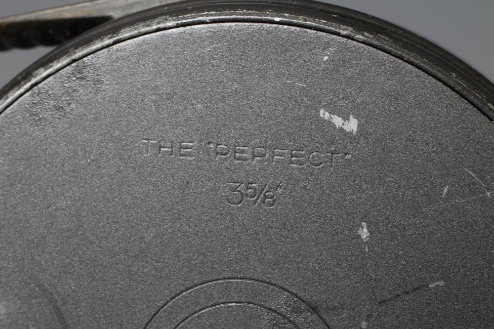 A HARDY THE "PERFECT" 3 5/8" FLY FISHING REEL with rim drag screw and brass foot (Est. plus 24% Image