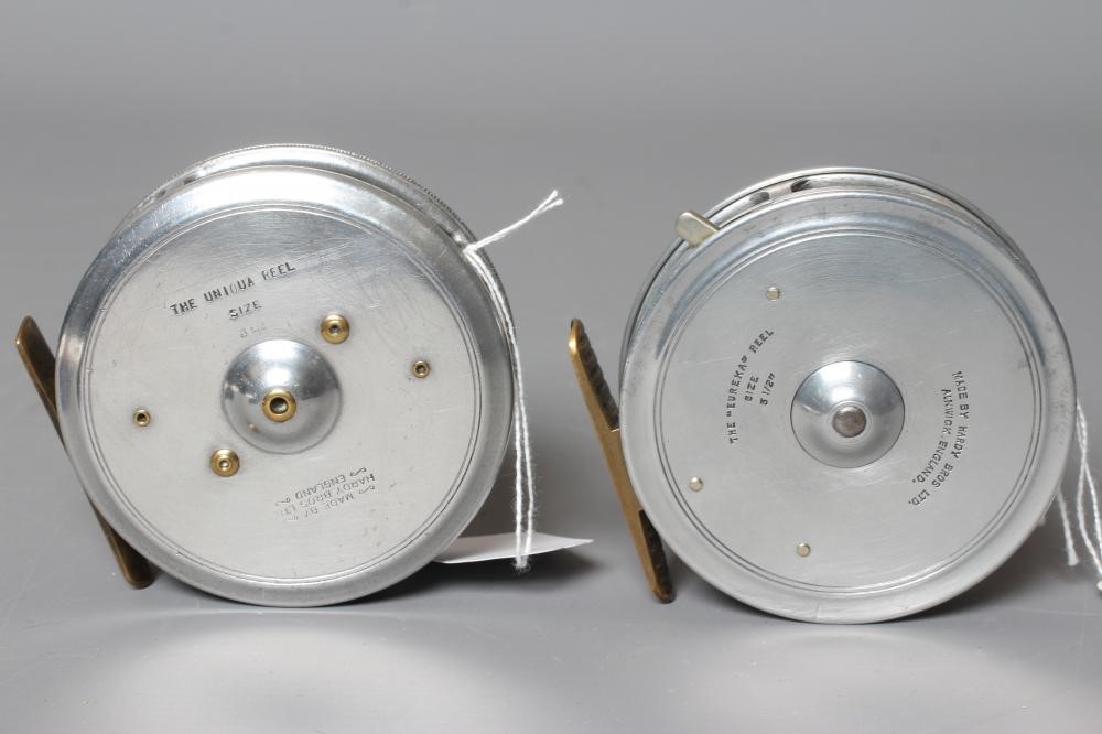 TWO HARDY FLY FISHING REELS, comprising The "Eureka" 3 1/2" and The "Uniqua" 3 5/8" (Est. plus 24% Image