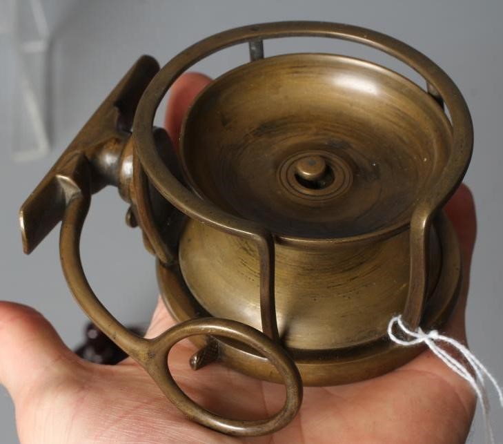 TWO MALLOCH'S PATENT SIDE CAST REELS, one by C. Harlow, the Strand London, both in brass, together Image