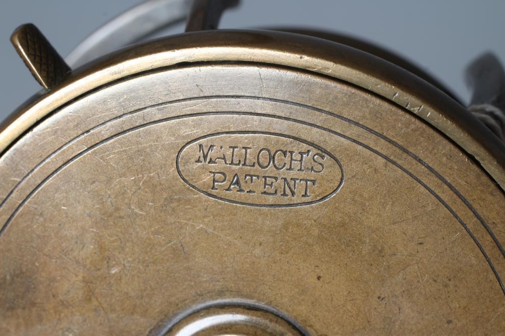 TWO MALLOCH'S PATENT SIDE CAST REELS, one by C. Harlow, the Strand London, both in brass, together Image