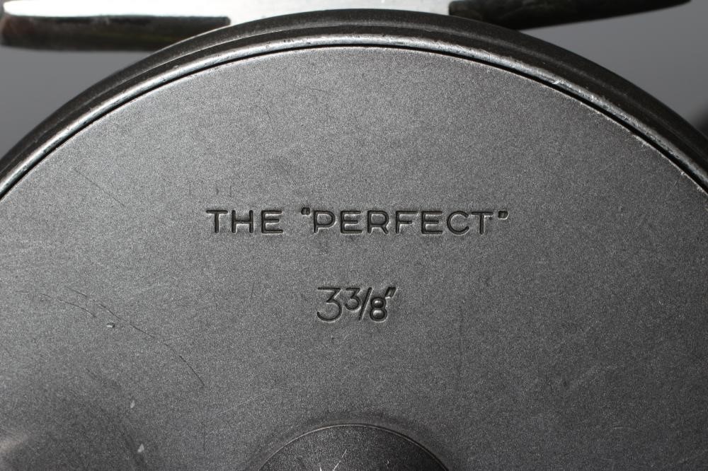 A HARDY THE "PERFECT" TROUT FISHING REEL, 3 3/8", with agate line guide, spare spool and Hardy case Image