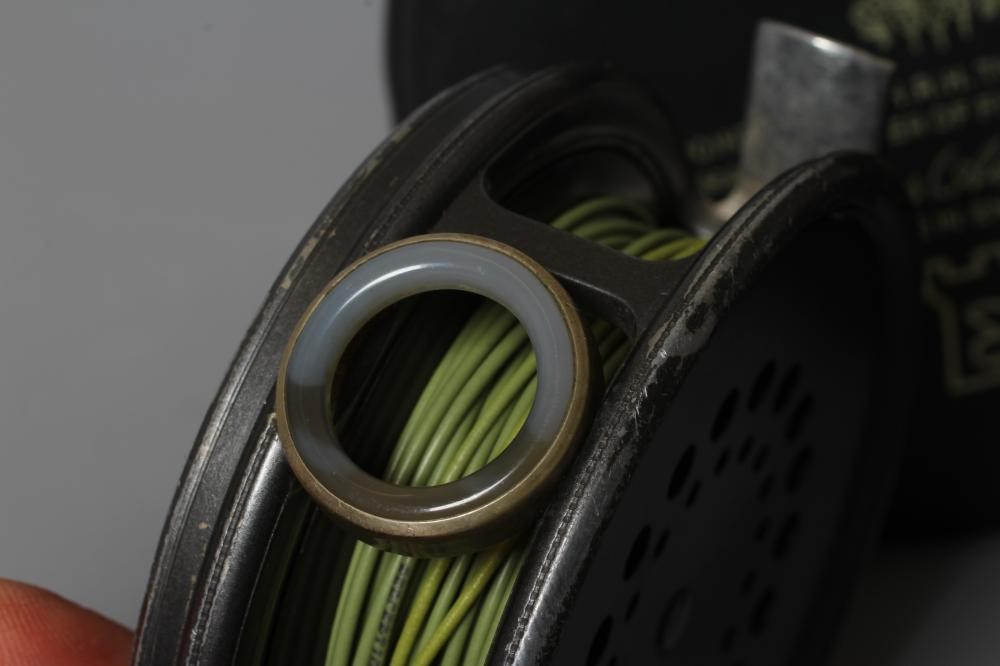 A HARDY THE "PERFECT" TROUT FISHING REEL, 3 3/8", with agate line guide, spare spool and Hardy case Image