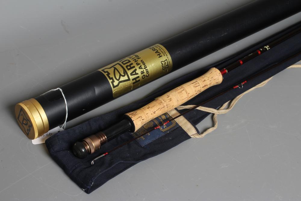 A HARDY GRAPHITE DE-LUXE TWO PIECE FISHING ROD, 9' #5/6, with Hardy sleeve and hard tube (Est. plus Image