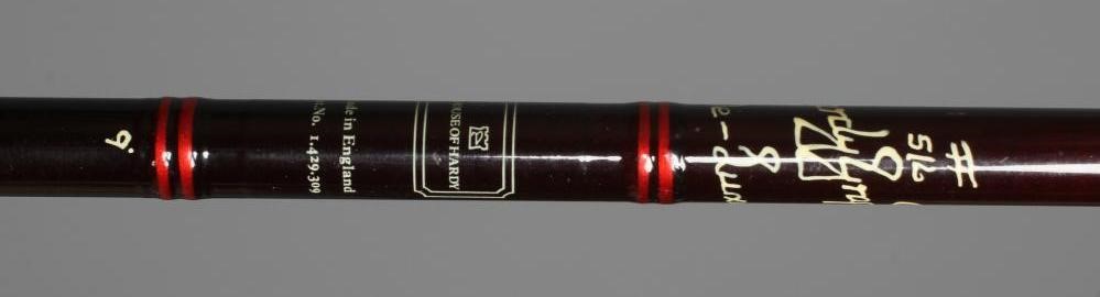 A HARDY GRAPHITE DE-LUXE TWO PIECE FISHING ROD, 9' #5/6, with Hardy sleeve and hard tube (Est. plus Image