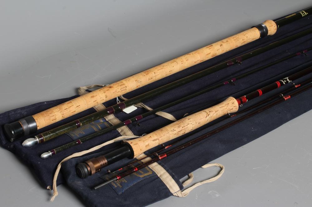 TWO HARDY GRAPHITE FISHING RODS, comprising a three piece 12' #6/7 trout rod and a "Favourite Image