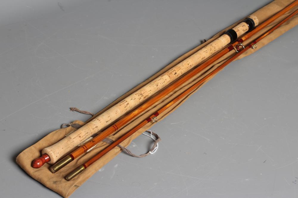 AN R. CHAPMAN & CO. 500 DE-LUKES (sic) SPLIT CANE FISHING ROD, three piece including handle, with Image