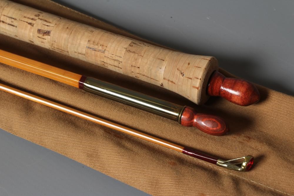 AN R. CHAPMAN & CO. 500 DE-LUKES (sic) SPLIT CANE FISHING ROD, three piece including handle, with Image