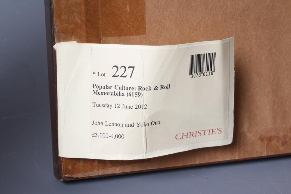 A PRESENTATION "GOLD" SALES AWARD for the Apple Records album Plastic Ono Band Image