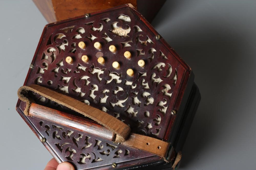 A LACHENAL AND CO. MAHOGANY CONCERTINA Image