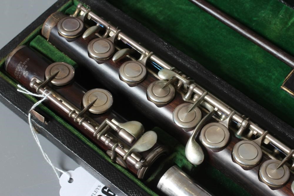 A CARTE & CO. LTD. ROSEWOOD FLUTE, early 20th century, stamped 23 Berners St., London, in original Image