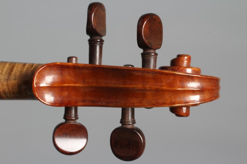 A GERMAN VIOLIN BY NICOLAUS BERNHARDT, undated, with rosewood turners, 14" two piece back, notched Image