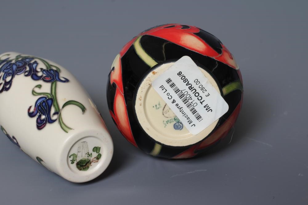 TWO MOORCROFT POTTERY VASES comprising Bluebell Image