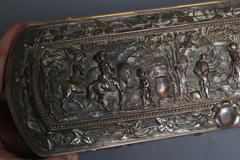 A COPPER ELECTROTYPE OVAL JEWELLERY CASKET Image