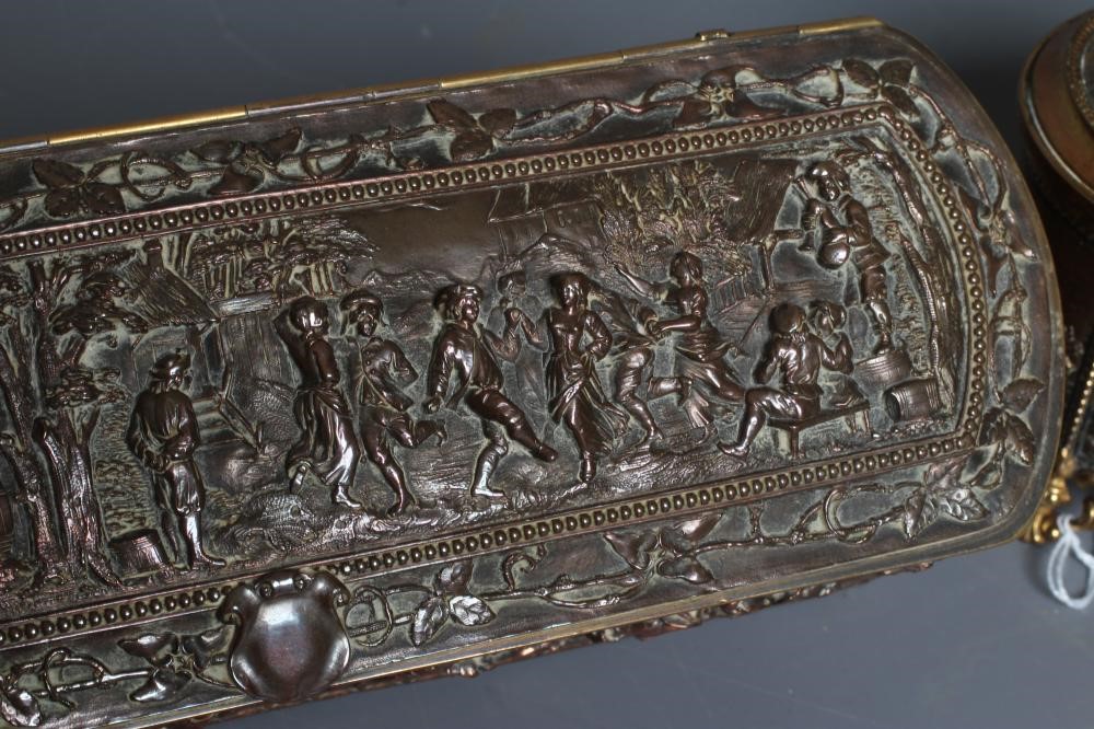 A COPPER ELECTROTYPE OVAL JEWELLERY CASKET Image