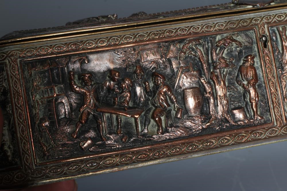 A COPPER ELECTROTYPE OVAL JEWELLERY CASKET Image