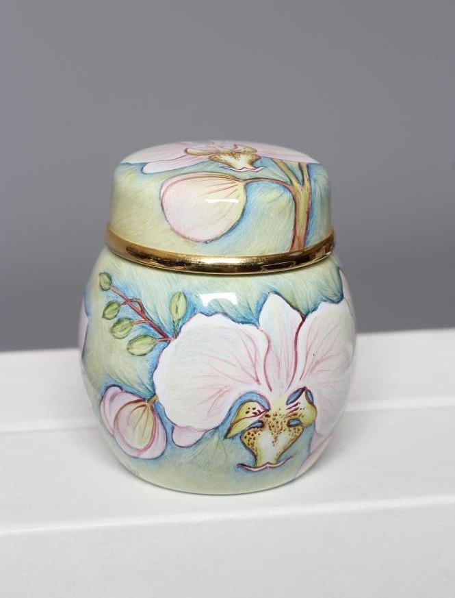 TWO ELLIOT HALL ARTIST PROOF ENAMEL BOXES comprising Snowdrops by Sandra Selby Image