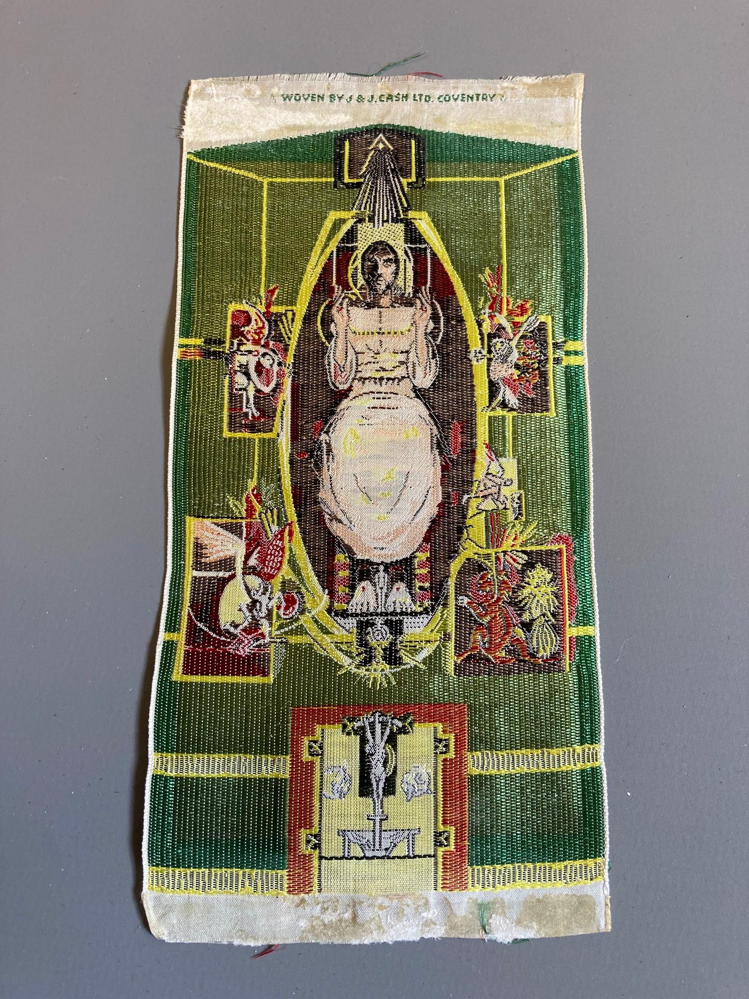 GRAHAM SUTHERLAND FOR COVENTRY CATHEDRAL - CHRIST IN GLORY, a Cash's woven silk panel, unframed, 6" Image