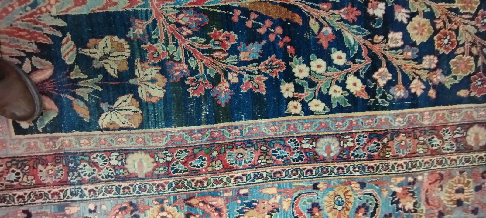 A PERSIAN CARPET, 20th century, the indigo field with Tree of Life style design within pale blue Image