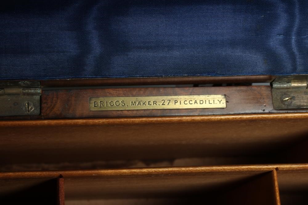 A VICTORIAN WALNUT STATIONERY CASKET of oblong form with brass mounts Image