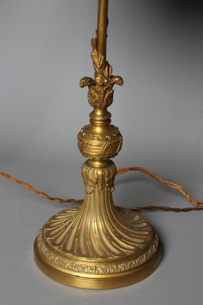 A BRASS LIBRARY LAMP Image